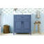 Meuble-lavabo de 30 po avec lavabo en céramique, armoire de rangement en bois massif avec portes à fermeture douce, style rétro