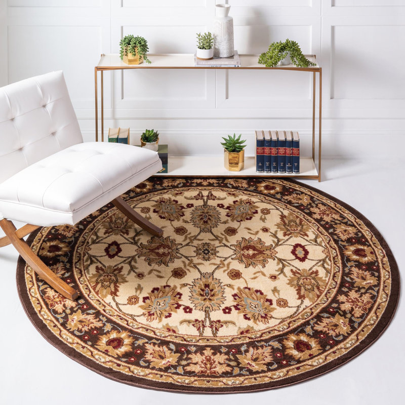 Tapis oriental beige / brun Niles, Rond 7 pi 10 po