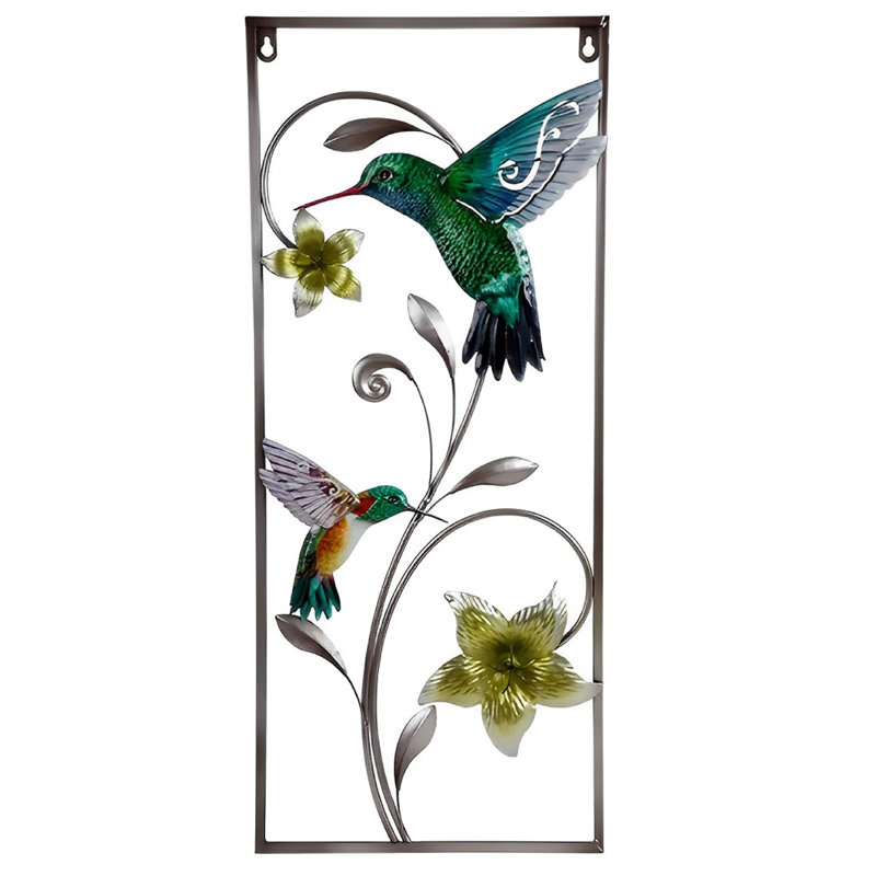 27.5"H Rectangle Hummingbird Wall Plaque Decor