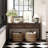 55" Rustic Wooden Entryway Console Table With Storage Drawers & Open Shelf-1380476735