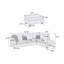 Canapé modulaire réversible 3 pièces Elane