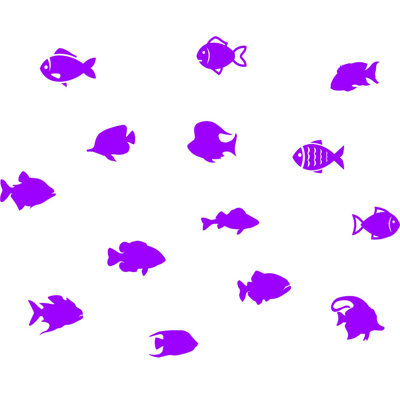 Décalcomanie murale "school of fish version 2" (ensemble de 14) Boley