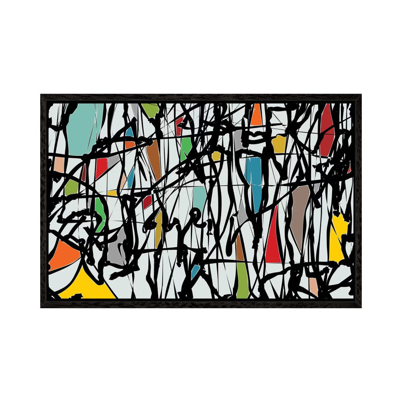 Pollock Wink III by Angel Estevez - Print on Canvas, Black Framed, 66.04 cm H x 45.72 cm W