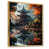 Toile avec cadre flottant or