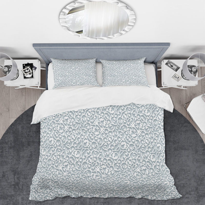 Ensemble de housse de couette en microfibre gris clair Quintino, Housse de couette très grand + 2 très grandes ta