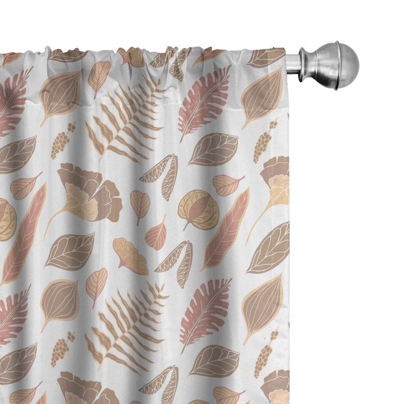 Fall/Autumn Semi-Sheer Rod Pocket Curtain Panels, 28" x 95"