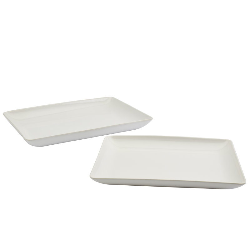 Denmark White Serveware Platter, 2" H x 12.5" W x 17" D