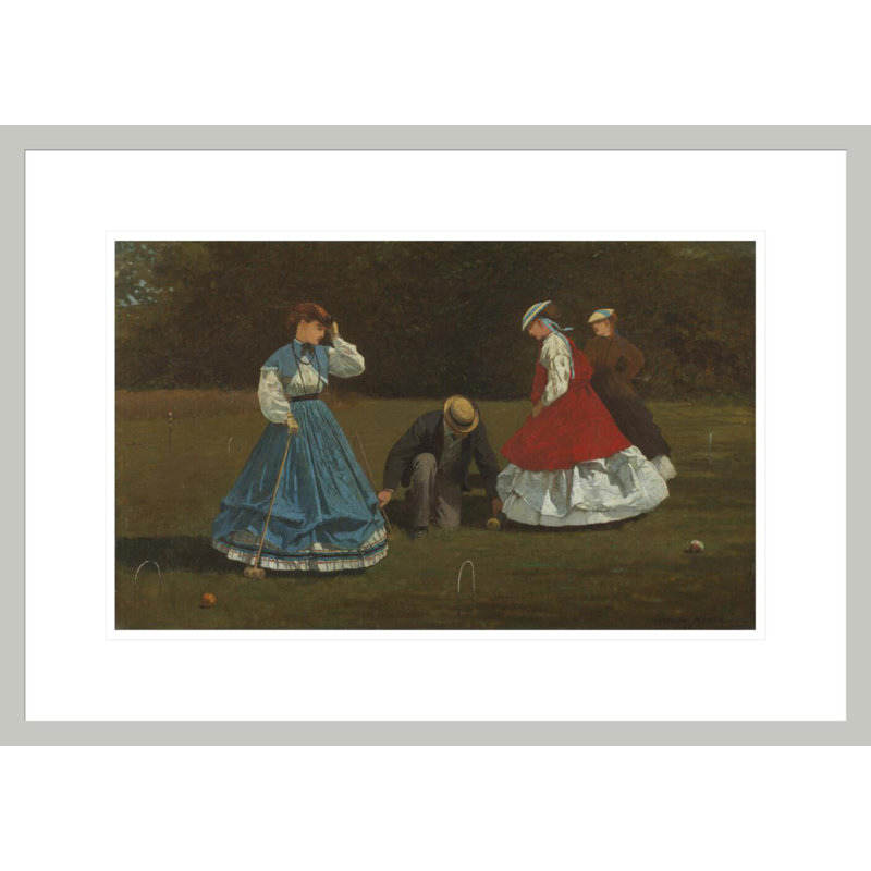 «Croquet Scene» par Winslow Homer, impression giclée sur cadre, 15,49 po H x 21,75 po L