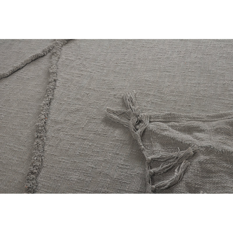 Light Gray Knitted Cotton Throw Blanket 50" x 60"