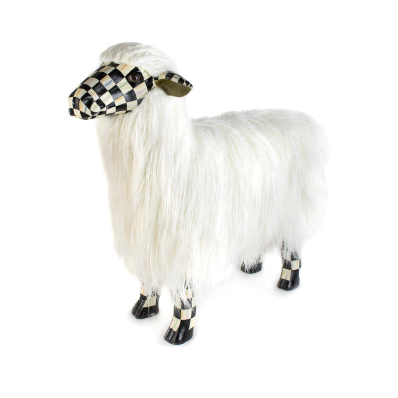 Courtly Check Large White Sheep Wall-Mounted Figurine for Kids