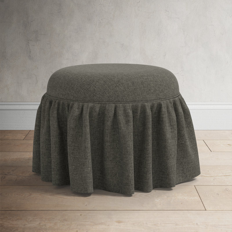 Repose-pieds Jebb, Zuma Charcoal Textured Linen