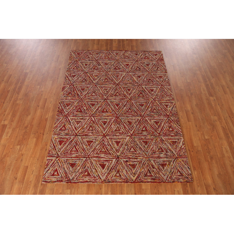 Tapis indien géométrique moderne 5 x 8