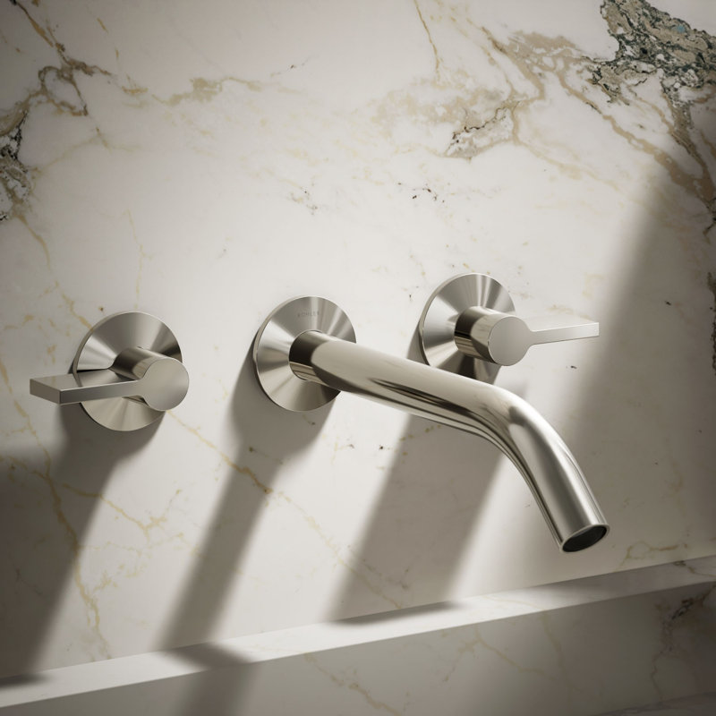 Components Wall-Mount Bathroom Sink Faucet Trim, Vibrant Polished Nickel