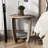  Rustic Farmhouse Wooden End Table with Storage Shelf, Vintage Grey Finish