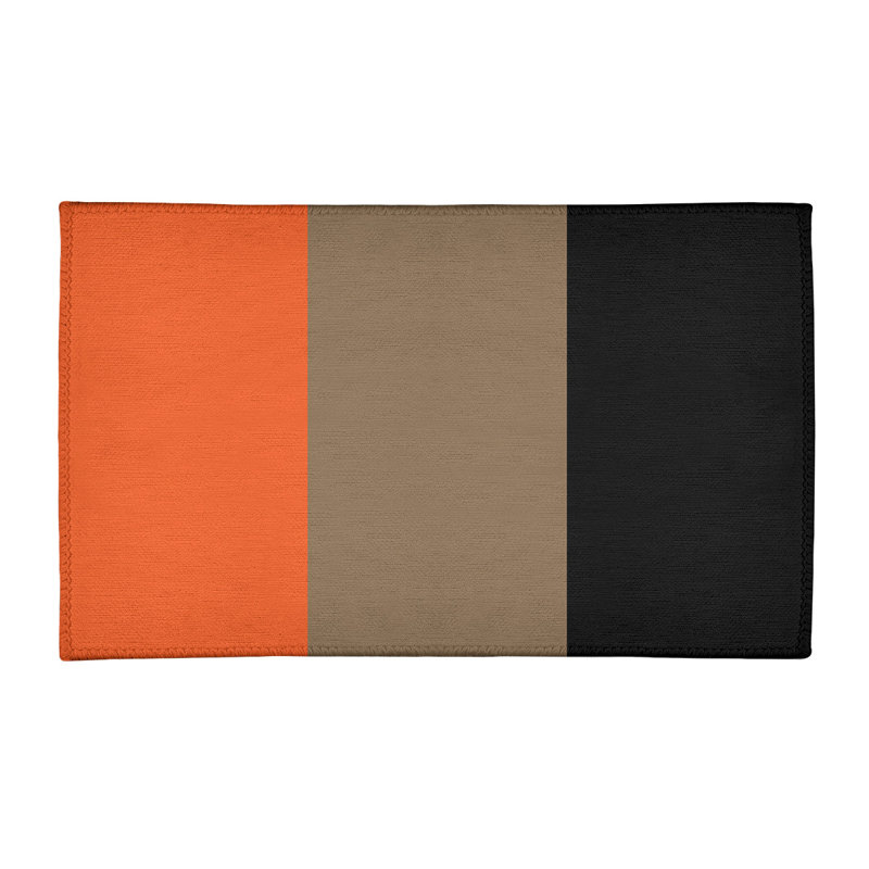 Tapis orange rayé/doré/noir San Francisco, Rectangle 4 pi x 6 pi