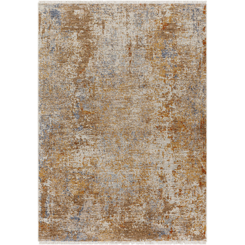 Michalski Abstract Rust Area Rug, Runner 3' x 10'