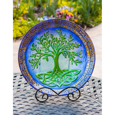 Glass Single Tier Birdbath