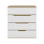 Commode à quatre tiroirs, hauteur 89 cm, plateau de qualité supérieure, noir/chêne clair-137258901