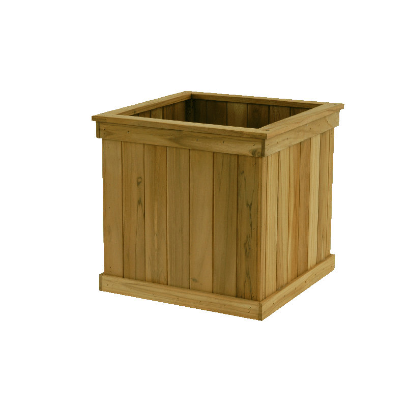 Niyla Handmade Wood Planter Box, 20" H x 21" W x 21" D