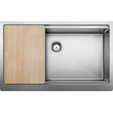 Quatrus Ergon 33" L x 20.5'' W Single Bowl Stainless Steel Farmhouse Sink with Cutting Board