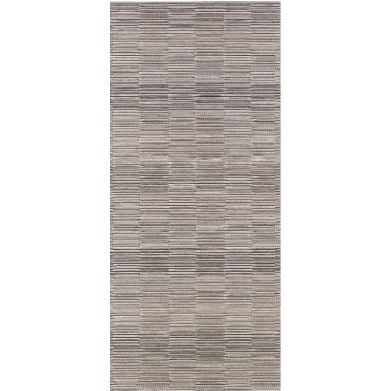 Ellenton Striped Flatweave Silver Charcoal Indoor Outdoor Area Rug, Rectangle 2' x 3'7"