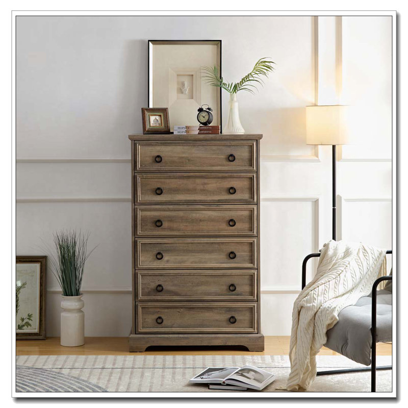 Commode 6 tiroirs Acceent, Brun