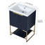 Meuble-lavabo autoportant bleu marine 24 po avec lavabo en résine Flair - Modern Touch