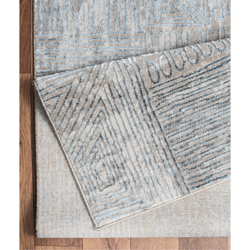 Area Rug For A Stylish Bathroom - Elegance Gccnc6009 Blue, 5.25' X 7.25', 100% , Stain , With Water- Feature Luxurious Feel Pile