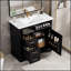 Meuble-lavabo de 36 pouces avec lavabo en céramique, 4 tiroirs et porte à fermeture en douceur pour un rangement moderne et efficace