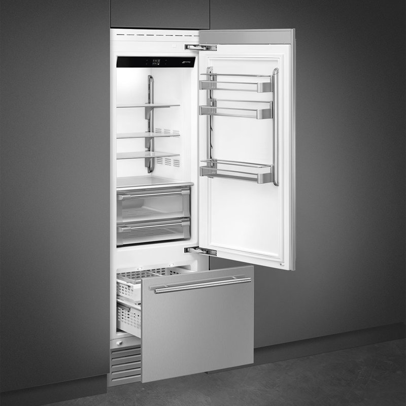 30" Bottom-Mount Refrigerator, Auto Ice Maker W/Handles, Dual Evaporators And Inverter Compressors, TFT Touch Display
