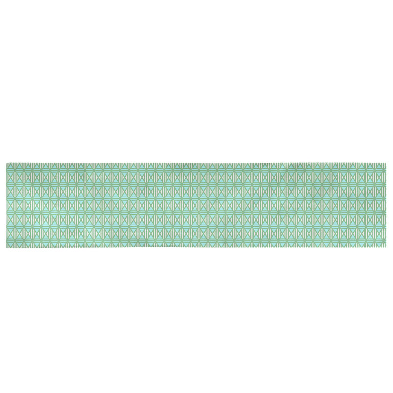 Chemin de table losanges doublés Avicia, 91,5 po x 17,5 po, Vert / Sarcelle, Coton