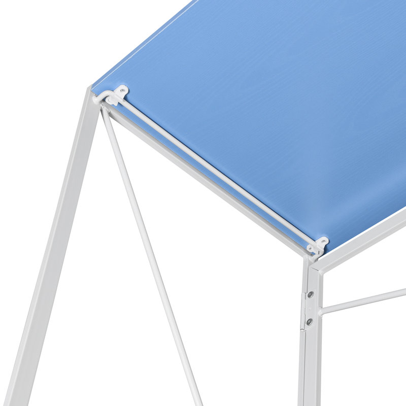 Computer Folding Desk, Blue/White