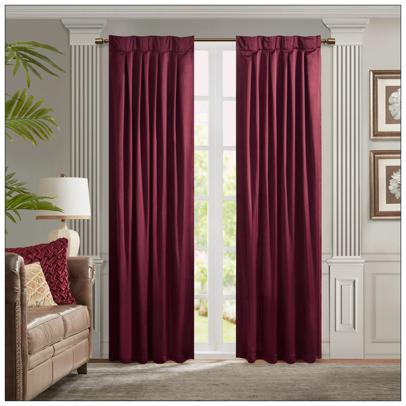 Picazo Single Curtain Panel, 52" W x 84" L, Burgundy