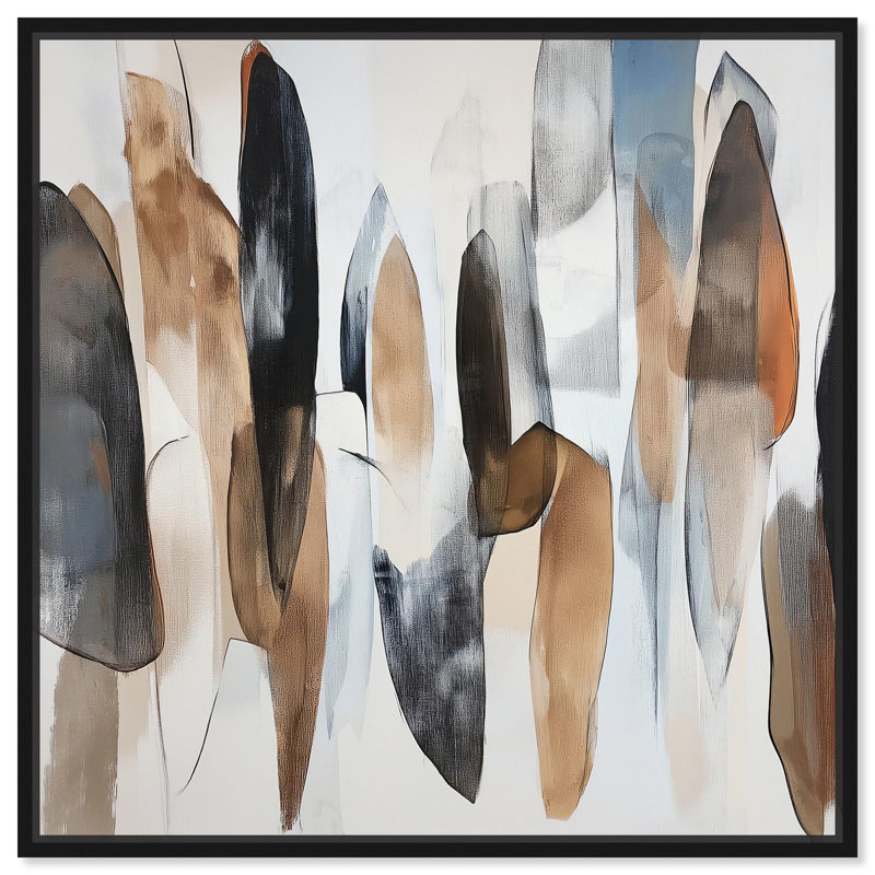 Espresso Martini II, toile, Neutral Abstracts par Art Remedy, H 31 po x l 31 po x P 1,8 po, Cadre flottant noir