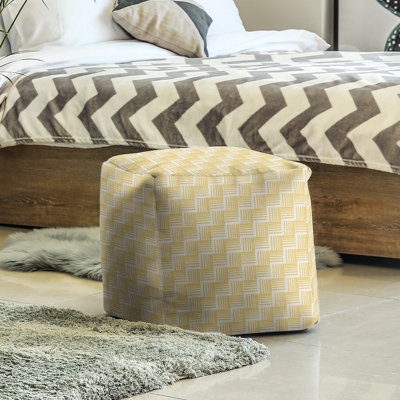Repose-pieds cubique à rayures classic basketweave