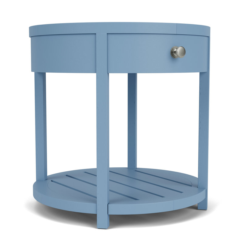 Kishia Blue Round End Table, Blue