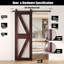Porte de grange non assemblée et fini en verre avec motif à flèche 30 po x 84 po Homacer Red Homacer-128796276