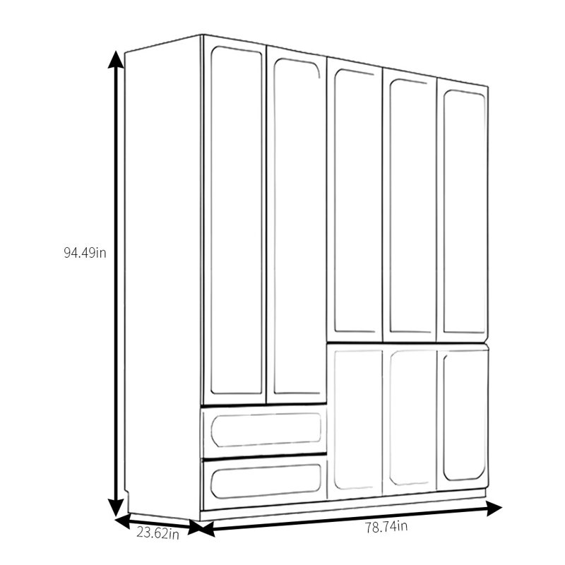 Garde-robe simple et haut de gamme, H 94 po x l 79 po x P 24 po