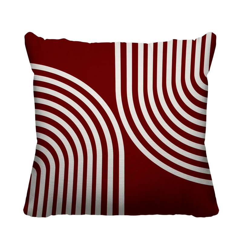 Hali Outdoor Reversible Throw Pillow, 15H" x 15W", Red