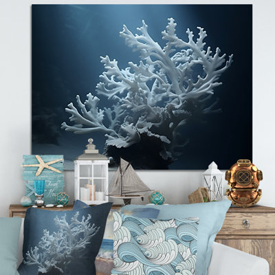 Anémone noire et bleue sur toile