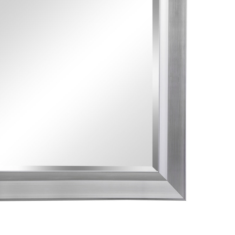 Grand miroir de sol surdimensionné Starkweather, Argent