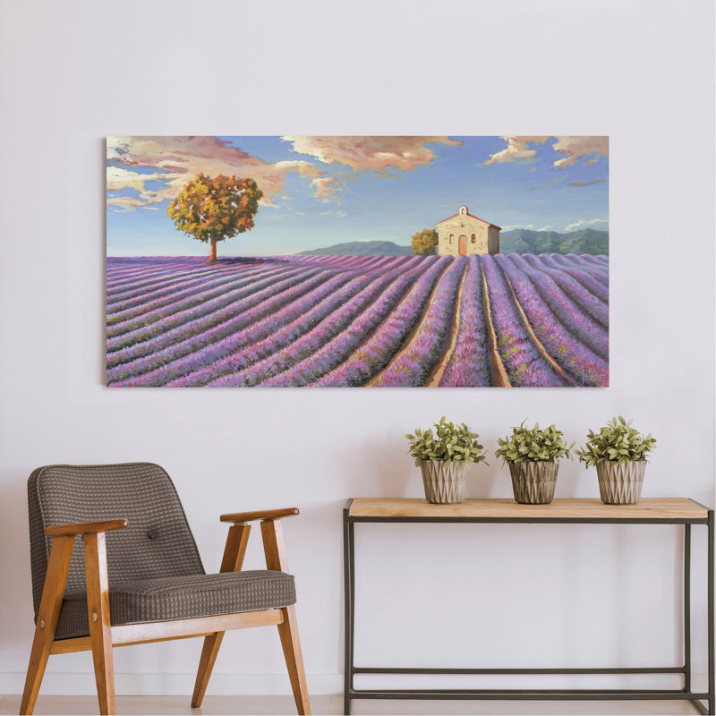 Lavender Fields by Adriano Galasso - Wrapped Canvas Print, 35 cm H x 70 cm W