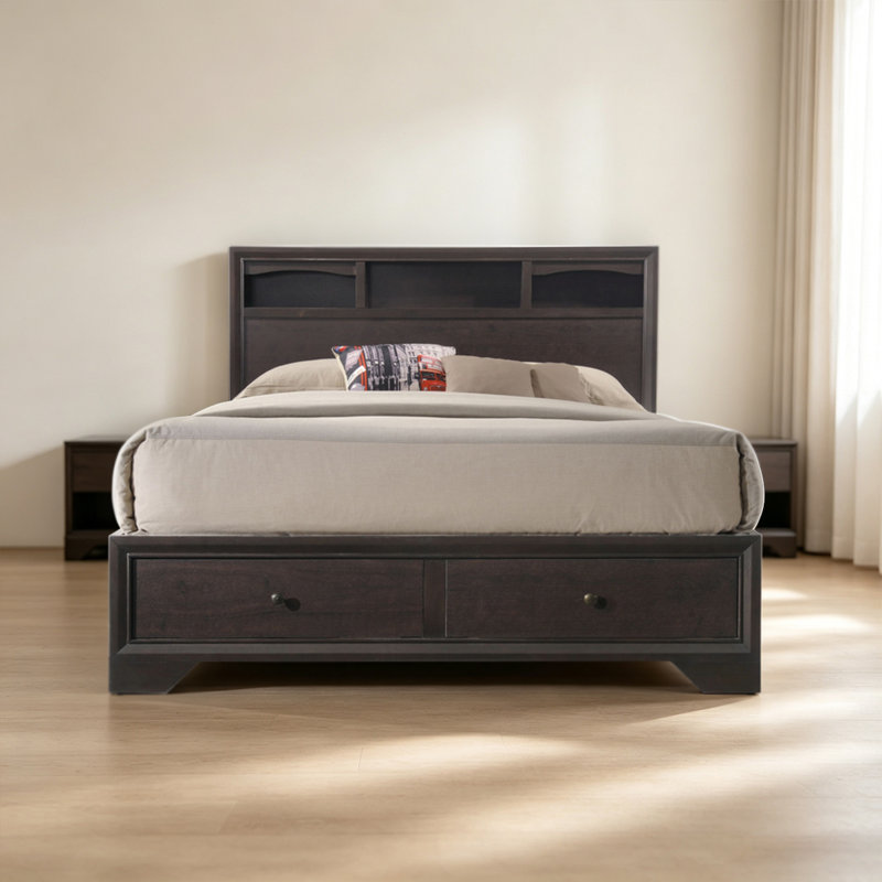 Grand lit avec fonction de rangement