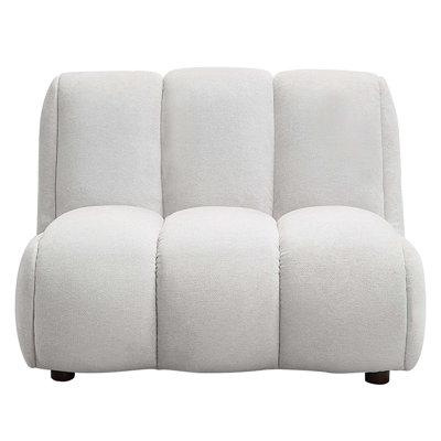 Manilla Armless Chair, Ivory White Linen