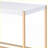 Desks, Modern White Composite Wood Writing Desk with USB Ports &amp; Gold Metal Base | White+Gold | Wood+Metal-1008850812