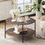 Table basse ronde en bois avec rangement Wynny, table basse de salon -1353297552