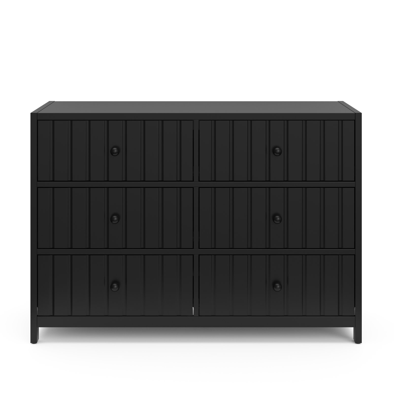 Teddi 6 Drawer Double Dresser, Black