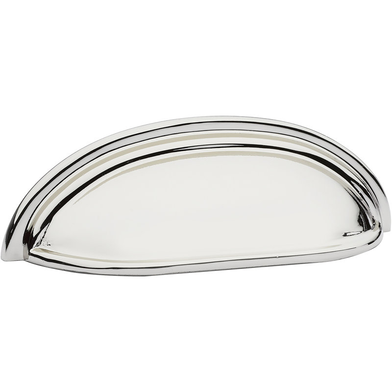 3" Center to Center Cup/Bin Pull, Polished Nickel, 3"