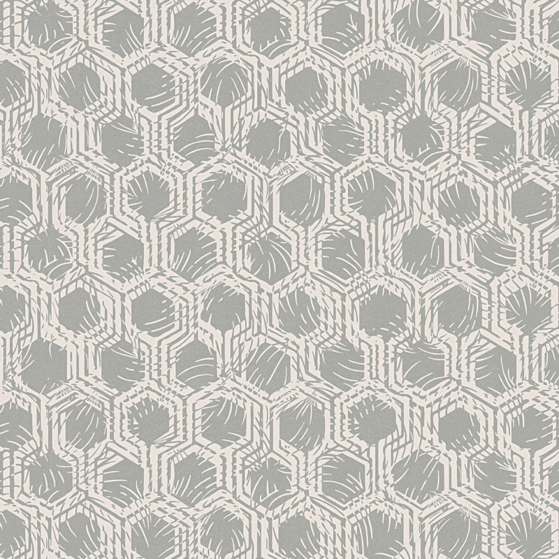 Musa 10.05m x 53cm Matte Wallpaper Roll, Cream/Grey