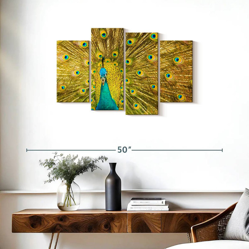 Brampt Glorious Peacock Feather, 22" H x 36" W